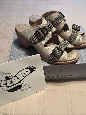 Freebird by Steven Metallic Snake-Print Strappy Sandals - Silver Brown